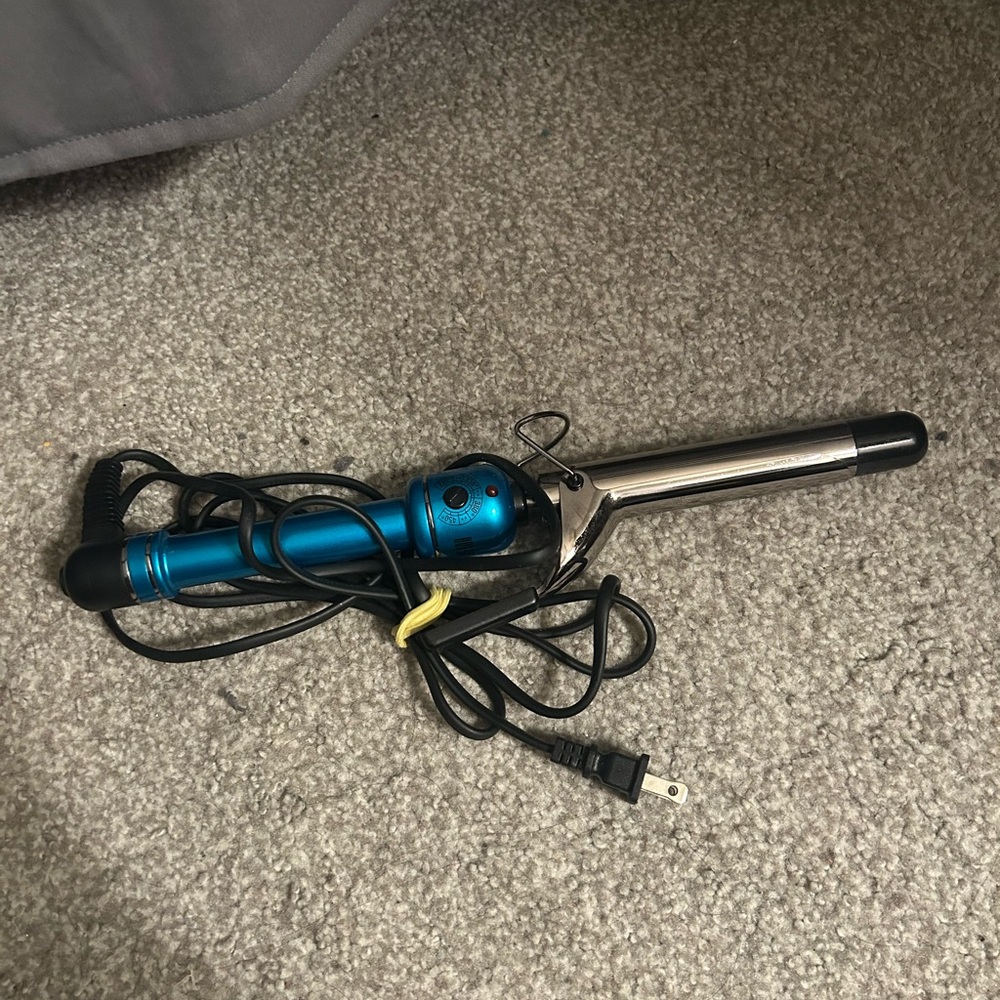 Blue and Silver Curling Iron